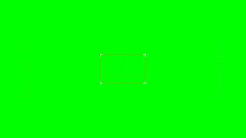 Camera autofocus frame overlay on a vibrant solid green background display Stock Footage 340902620