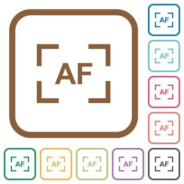 Camera autofocus mode simple icons 스톡 일러스트
