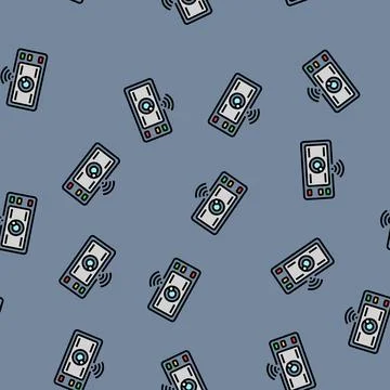 Camera autonomous vehicle vector seamless pattern Stock Illustration