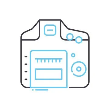 Camera back view line icon, outline symbol, vector illustration, concept sign Stock Illustration