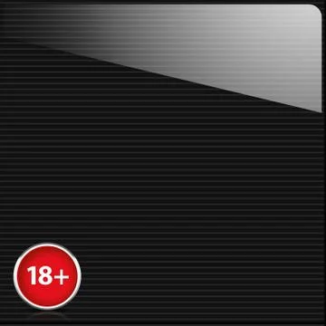 Camera background with 18+ red sign and reflection (age restricted, adult con Stock Illustration