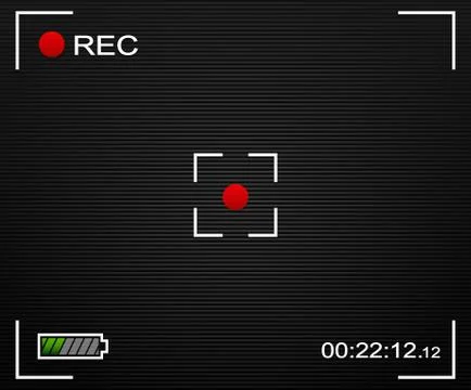 Camera background. Camera background and UI elements. Viewfinder, Rec label,  イラスト素材