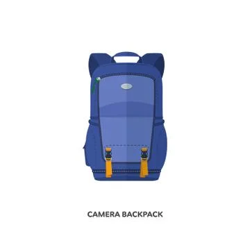 Camera backpack for travel. Stock Illustration