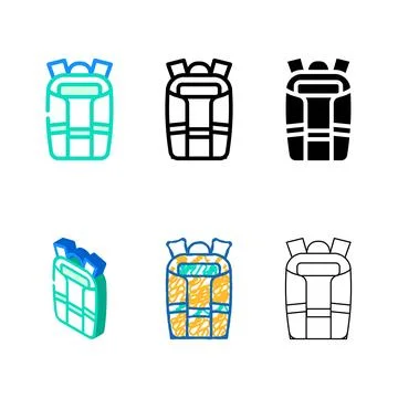 Camera bag color icon vector simplified Illustrazione stock
