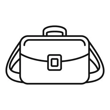 Camera bag icon, outline style Stock Illustration