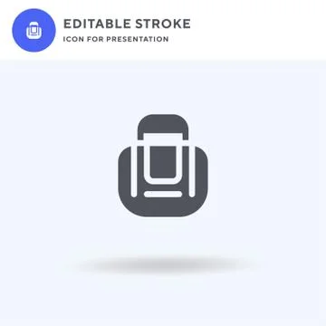 Camera Bag icon vector, filled flat sign, solid pictogram isolated on white,  イラスト素材