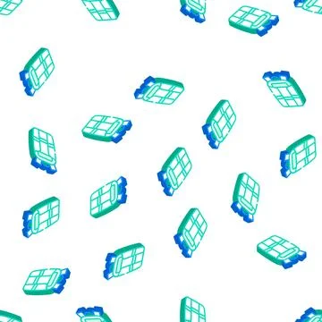 Camera bag isometric icon seamless pattern Stock Illustration