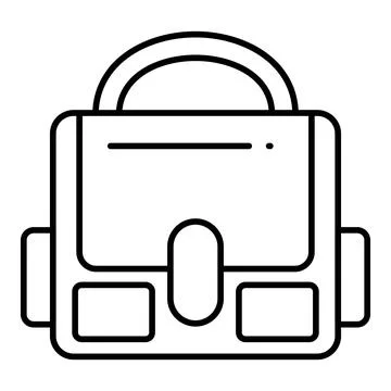 Camera Bag Line Icon 库存插图