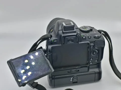 Camera with a bag for transportation. Stock Photos