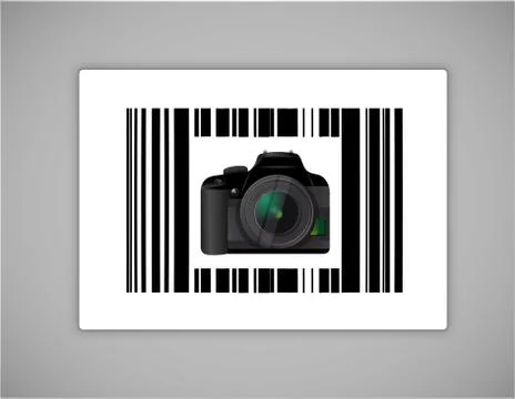 Camera bar ups code illustration design over a white background Stock Illustration