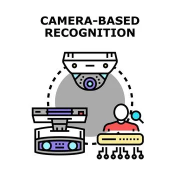 Camera based recognition system using biometric identification Ilustración de archivo