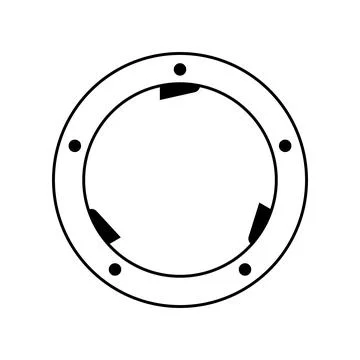 Camera bayonet lens mount, circular mechanical interface for photography gear Stock Illustration