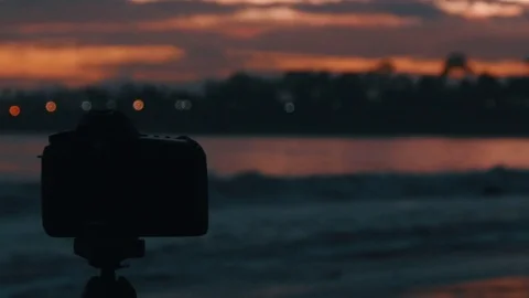 Camera At The Beach 库存影片 71942970