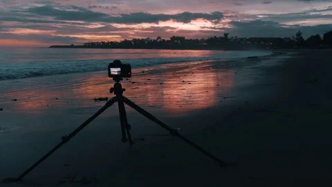 Camera On The Beach Stock Footage
