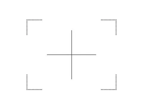 Camera big focus target icon on white background. Photo camera viewfinder screen Stock Illustration