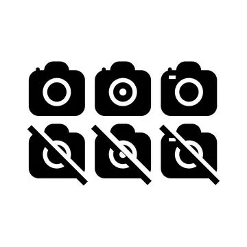 Camera black icon, concept illustration, vector flat symbol, glyph sign Stock Illustration