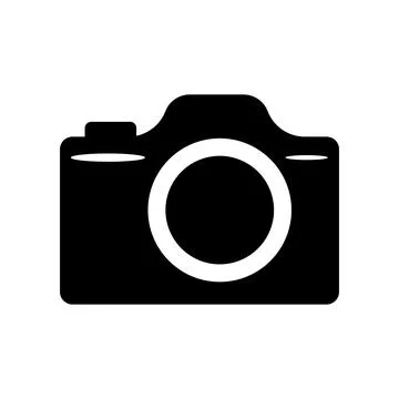 Camera black icon on white background Stock Illustration