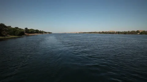 Camera boat - Nile river view from Dahabiya, Egypt Video stock 35101590