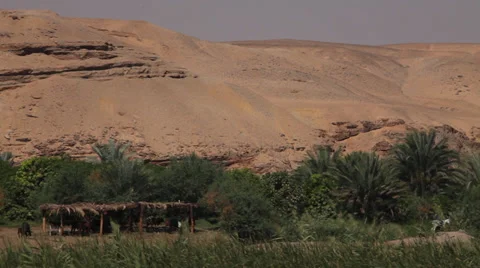 Camera boat - View of the Nile shores, Egypt Stock Footage 35111808