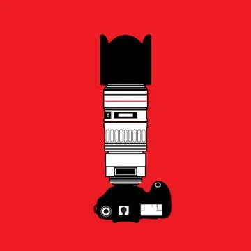 Camera body and lens Stock Illustration