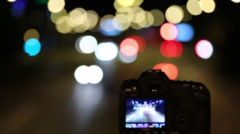 Camera &amp; Bokeh Stock Footage 33193292