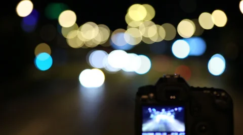 Camera &amp; Bokeh Stock Footage 33193293
