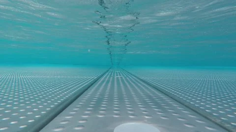 Camera at the bottom of the pool. Stock Footage 135791084
