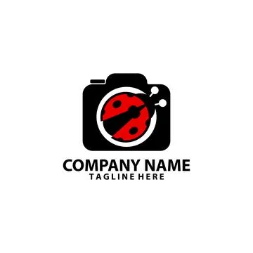 Camera bug logo design vector Stock Illustration