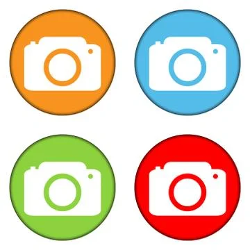 Camera buttons set Stock Illustration