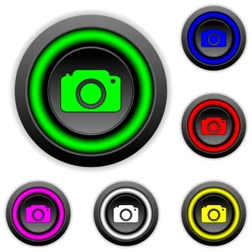 Camera buttons set Stock Illustration