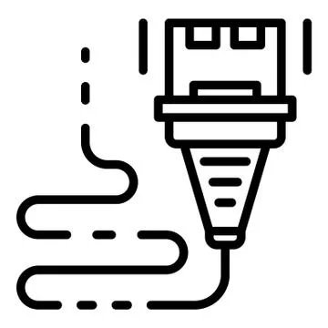 Camera cable icon, outline style Stock Illustration