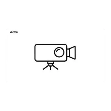 Camera camcorder icon with tripod Stock Illustration