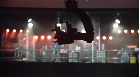 The camera on the camera crane moves in concert Stock Footage 57642025