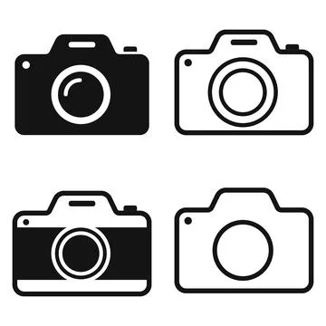 Camera, camera icon, vintage camera. Vector, designer illustration web banner Stock Illustration