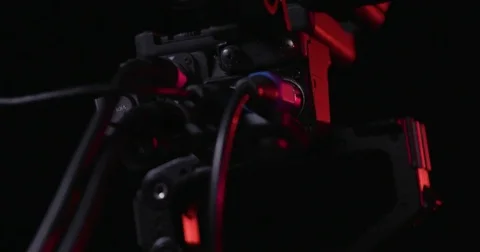 Camera Canon C300 Studio Production Black Backgound Behind The Scenes  Stock Footage 71128509