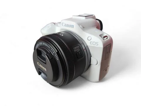 Camera Canon Eos R50 wit kit lens 50 mm Stock Photos