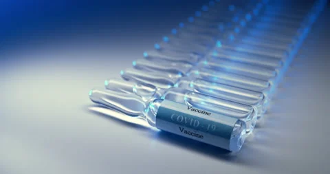 The camera captures COVID-19 vaccines on the table Video stock 149381699