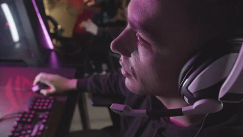 The camera captures the gamer's game during the match Stock Footage 149320649