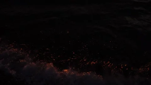 Camera captures sea waves during sunset Stock Footage 194469050