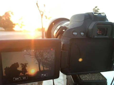 Camera Captures Sunrise Stock Photos