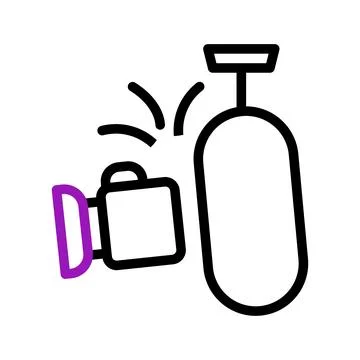 Camera capturing data from a gas cylinder. Concept of data acquisition, ind.. Illustrazione stock