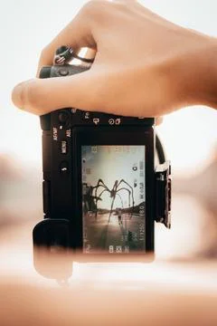A camera capturing the world from a unique point of view, freezing moments .. Stock Photos