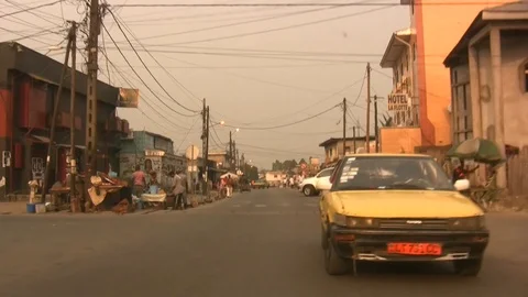 Camera car on african road Stock Footage 89362969
