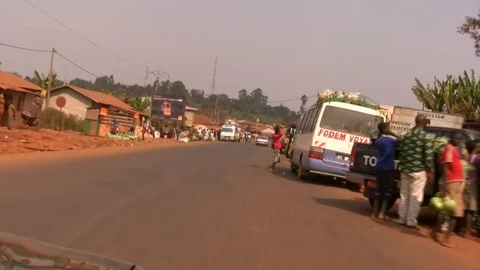 Camera car on african road Stock Footage 89363150