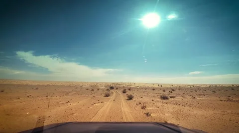Camera car in the sahara desert driver pov Stock Footage 64254852