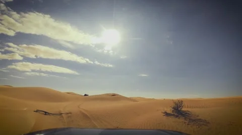 Camera car in the sahara desert driver pov Stock Footage 64254888