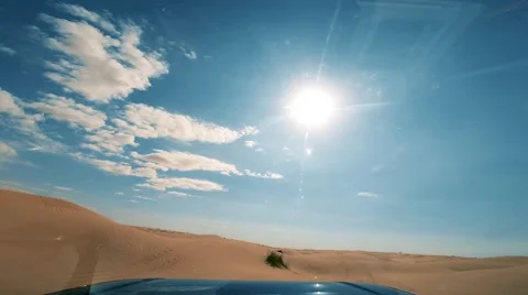 Camera car in the sahara desert driver pov Stock Footage 64254991