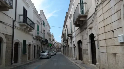 Camera car video inside Minervino Murge, Barletta, Andria-Trani, Puglia, Italy 스톡 동영상 148039427