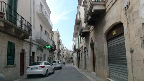Camera car video inside Minervino Murge, Barletta, Andria-Trani, Puglia, Italy 스톡 동영상 148039457