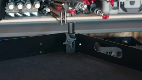 Camera Cart Corner Mount with Adjustment Knob in Production Studio Stock-Footage 342683103